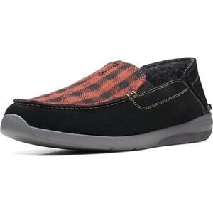 Clarks Collection Mens Gorwin Slip On Shoes Size 8.5 Step Red Black Plaid